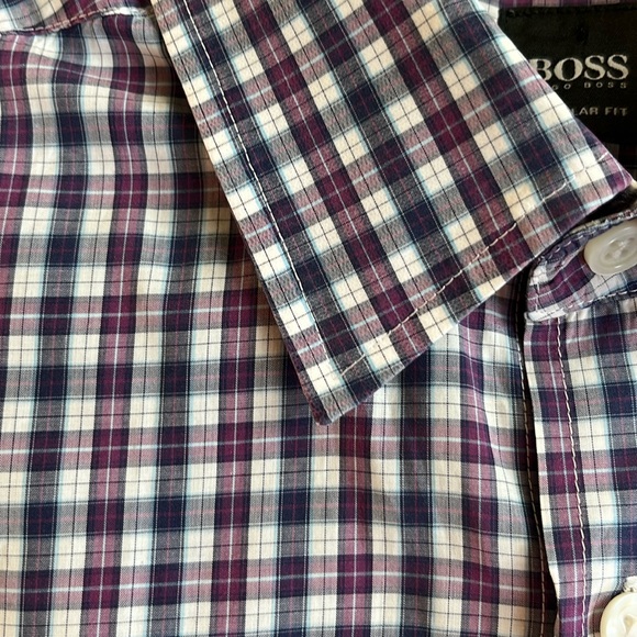 Boss by Hugo Boss blue/purple plaid regular fit button down shirt - Picture 3 of 8